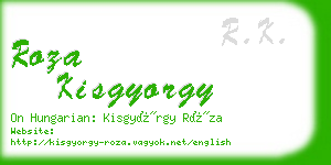 roza kisgyorgy business card